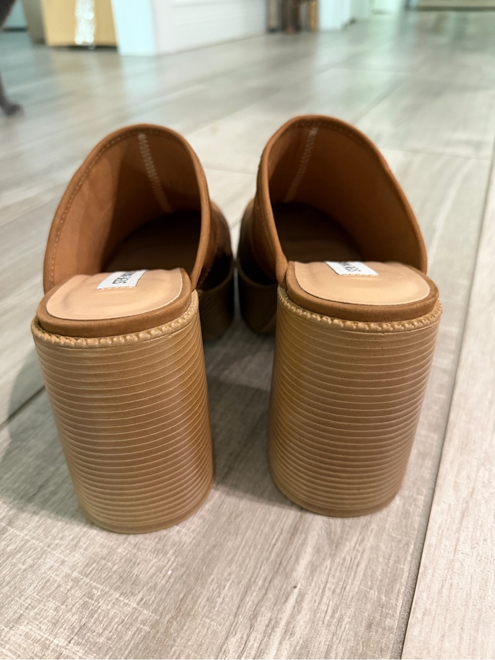 Steve Madden Patchwork Suede Mules in Multi Brown Tones - Picture 4 of 6